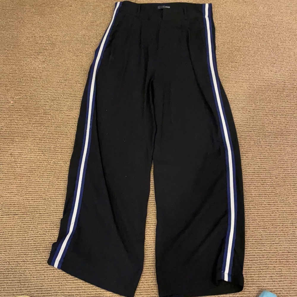 Aqua side stripe pants